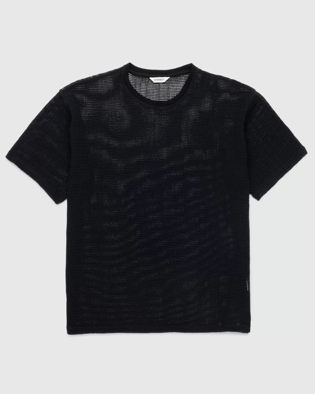 Highsnobiety Katoenen Mesh Gebreid T-Shirt Zwart Shop