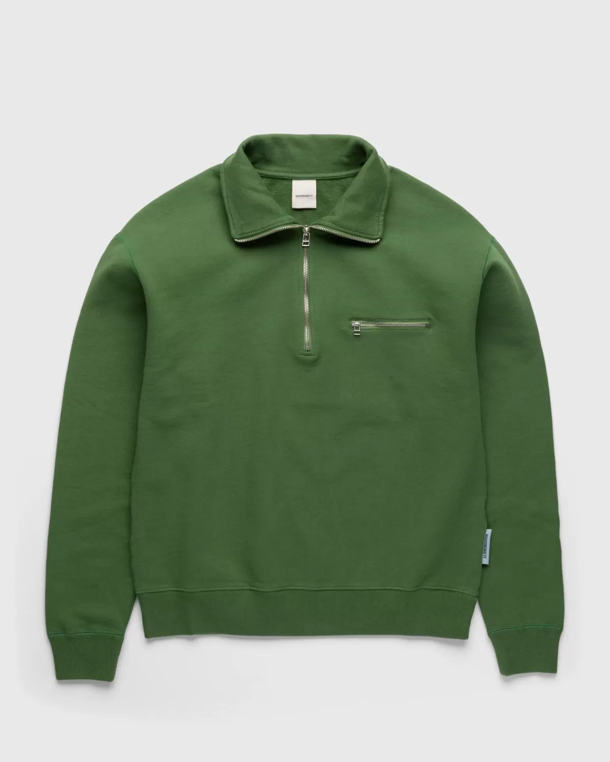 Highsnobiety Klassiek Fleece Met Kwartrits Olijfgroen Best Sale