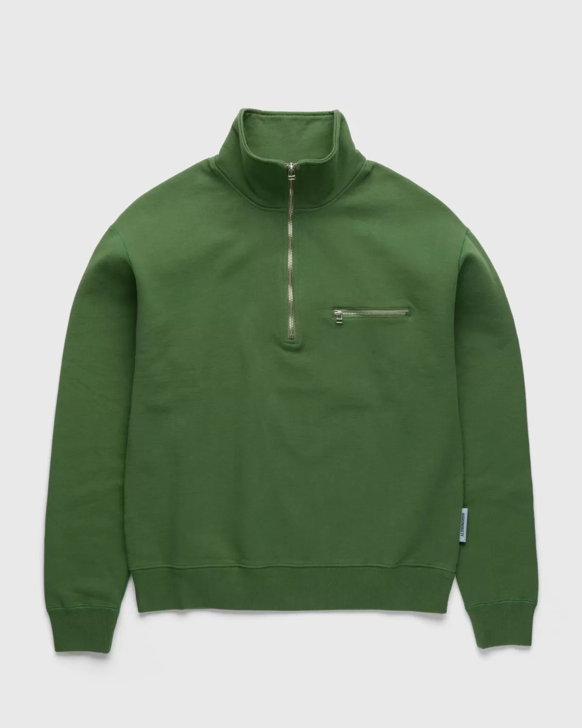 Highsnobiety Klassiek Fleece Met Kwartrits Olijfgroen Best Sale