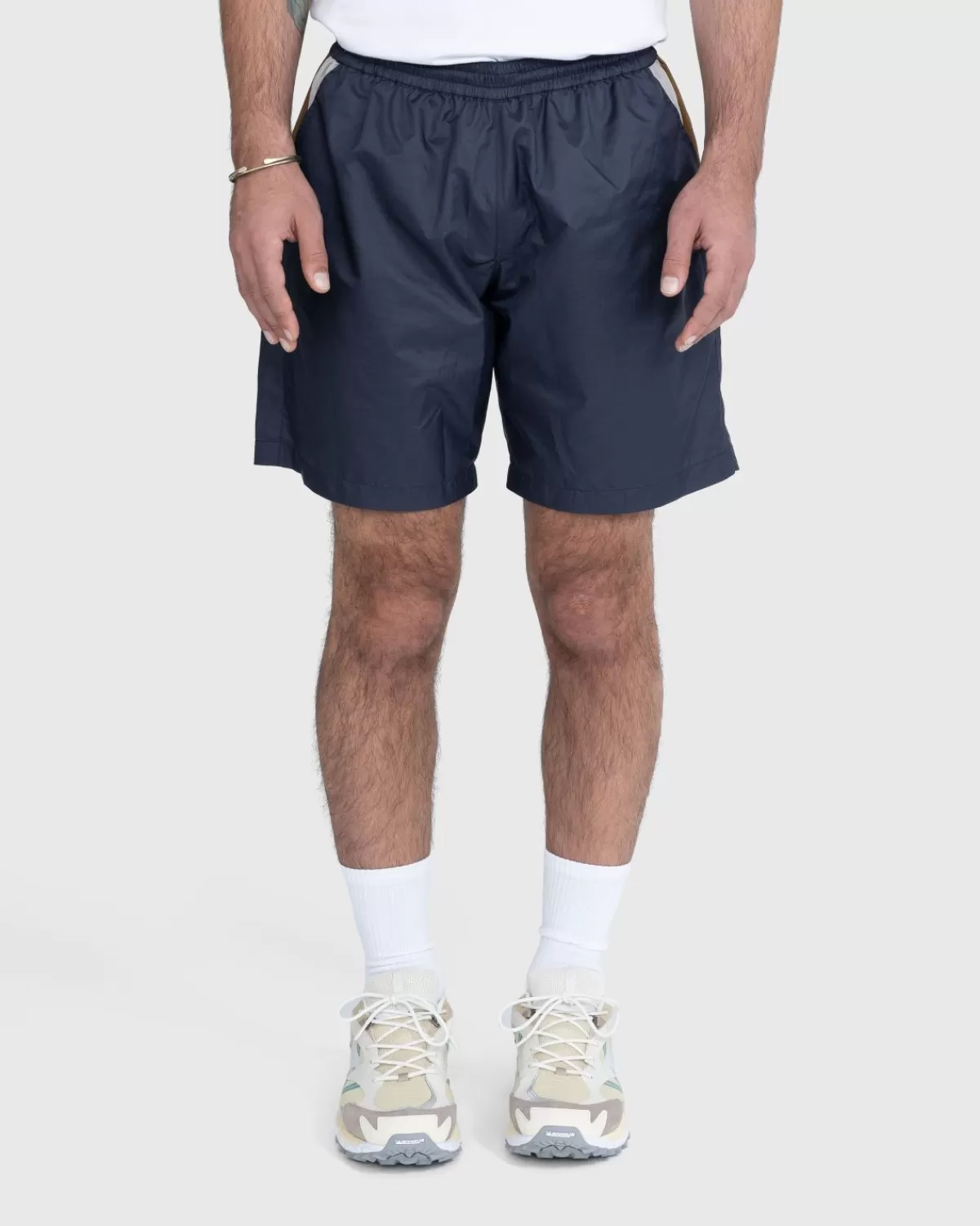 Korte Broek^Highsnobiety Mix Paneel Nylon Short Marineblauw/Bruin