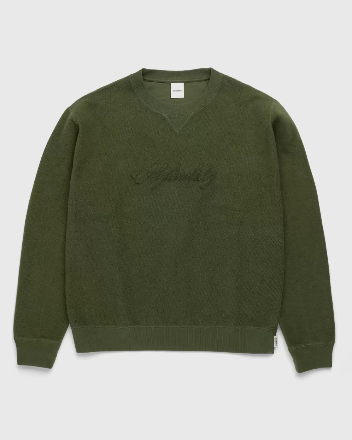 Highsnobiety Scriptlogo Omgekeerde Fleece Crew Groen Discount