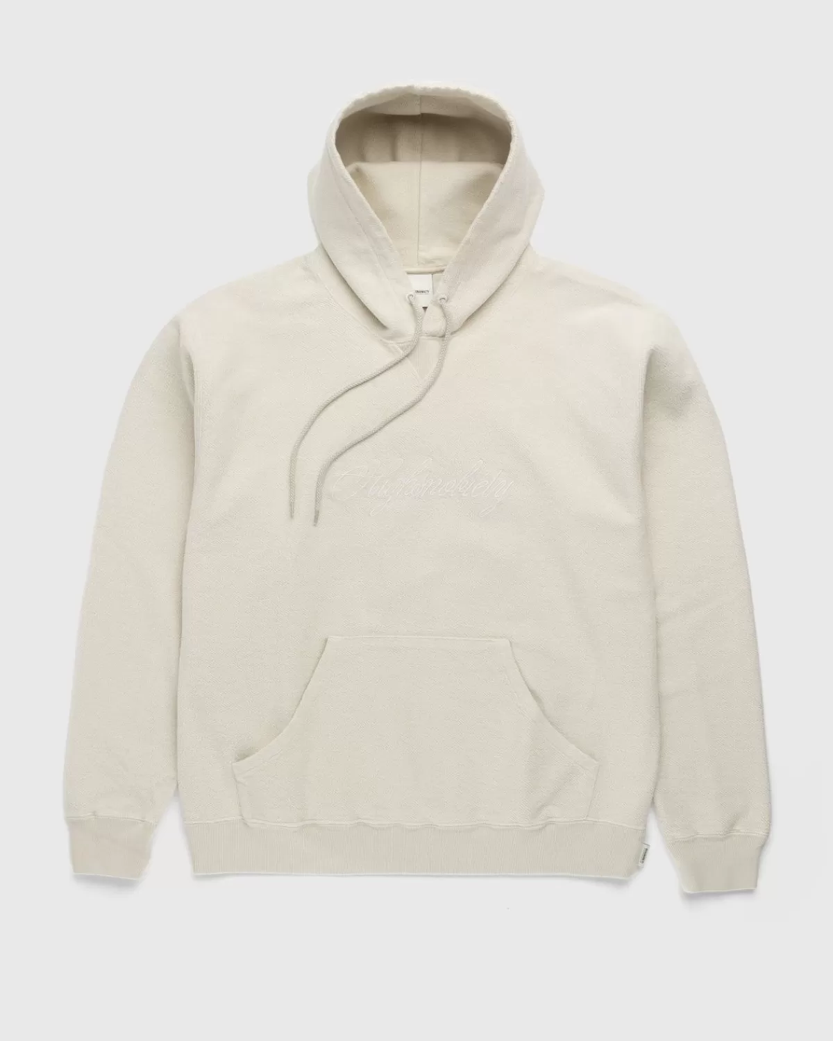 Highsnobiety Scriptlogo Omgekeerde Fleece Hoodie Beige Clearance