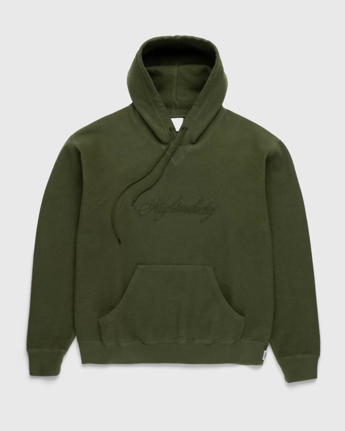 Highsnobiety Scriptlogo Omgekeerde Fleece Hoodie Groen Flash Sale