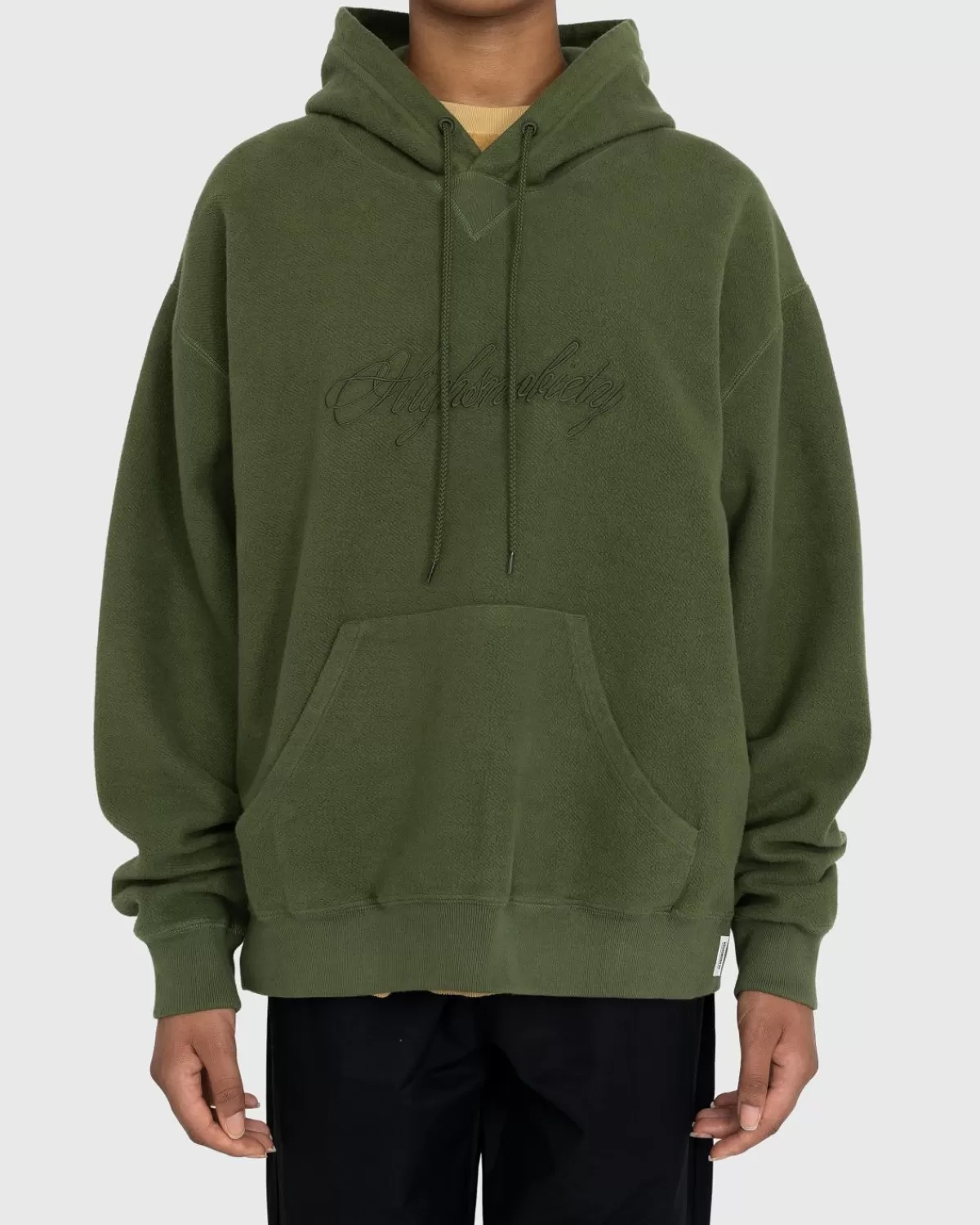 Highsnobiety Scriptlogo Omgekeerde Fleece Hoodie Groen Flash Sale