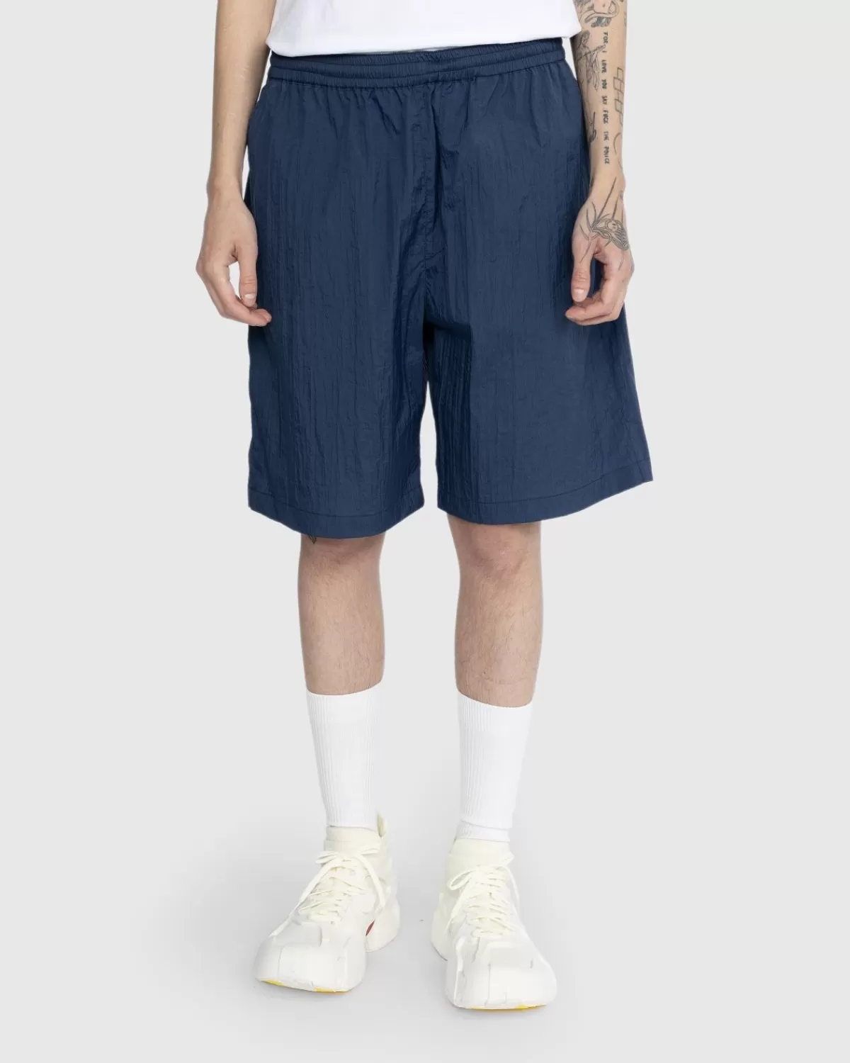 Korte Broek^Highsnobiety Texture Nylon Halflange Elastische Short Middernachtblauw