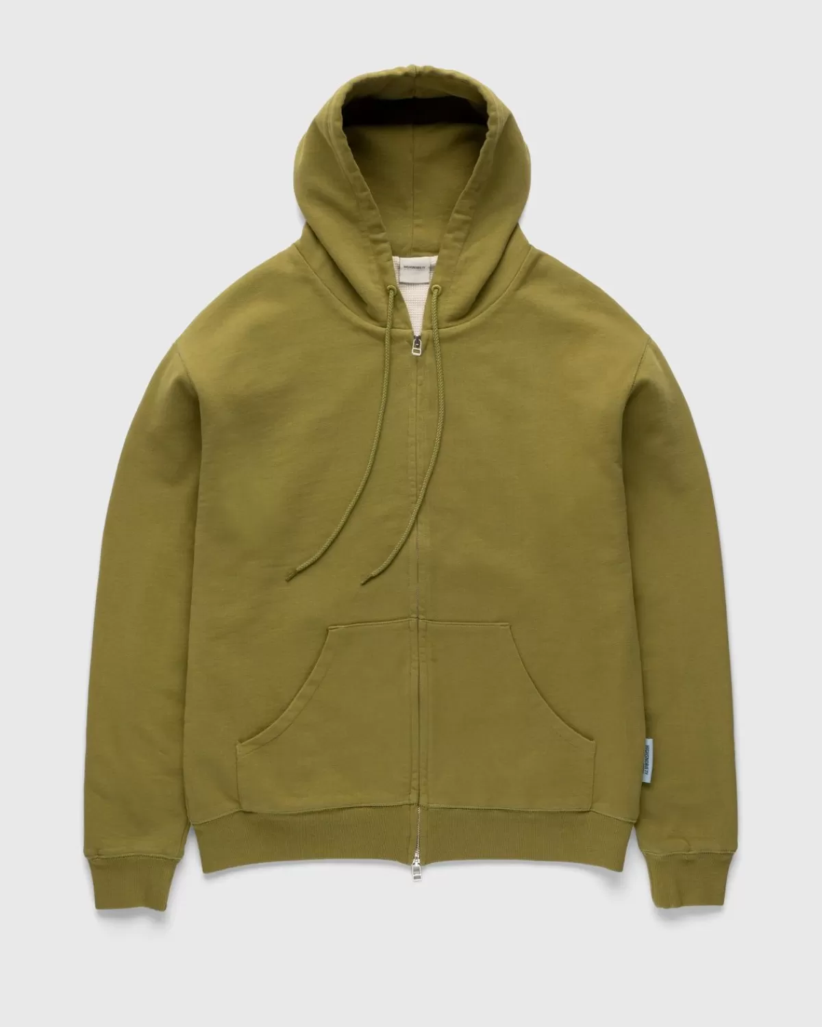 Highsnobiety Thermische Fleece Hoodie Met Rits Donker Olijfgroen Online