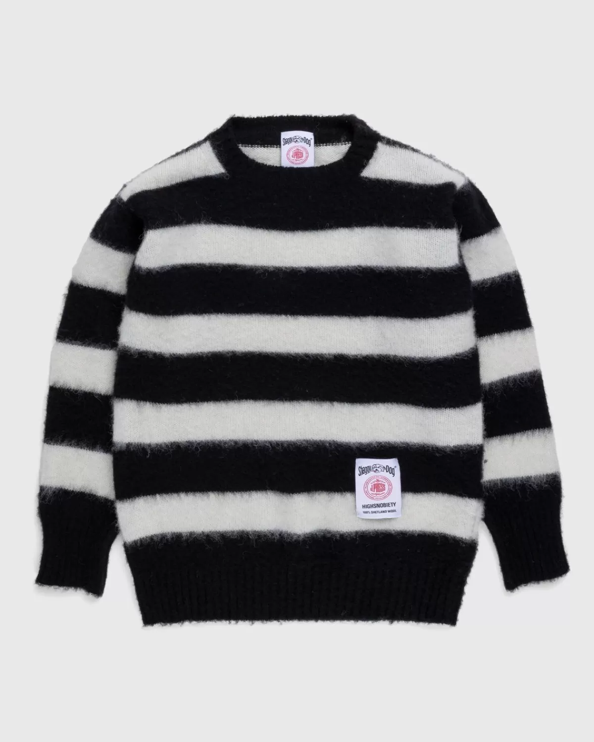 Gebreide Kleding^J. Press X Highsnobiety Shaggy Dog Stripe Sweater Zwart/Creme