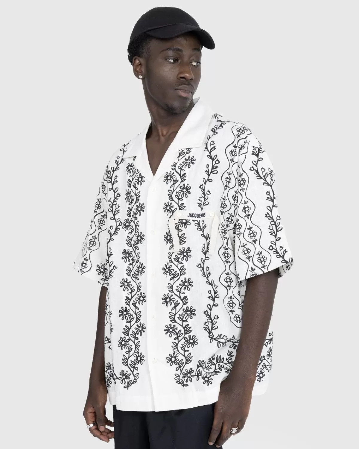 Overhemden^JACQUEMUS La Chemise Jean Print Zwarte Provencaalse Bloemen