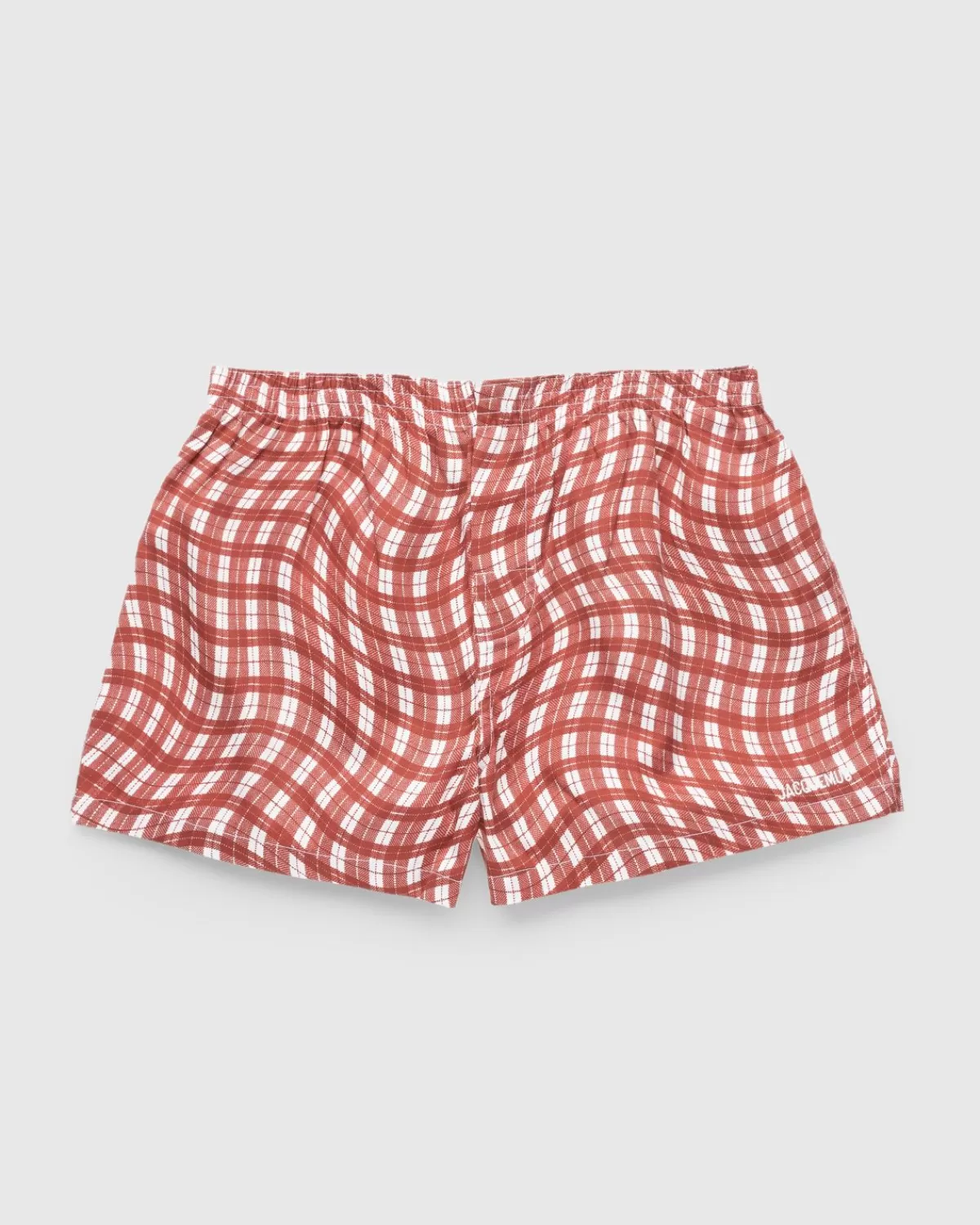 Korte Broek^JACQUEMUS Le Calecon-Print Donkerrood Vervormde Ruit