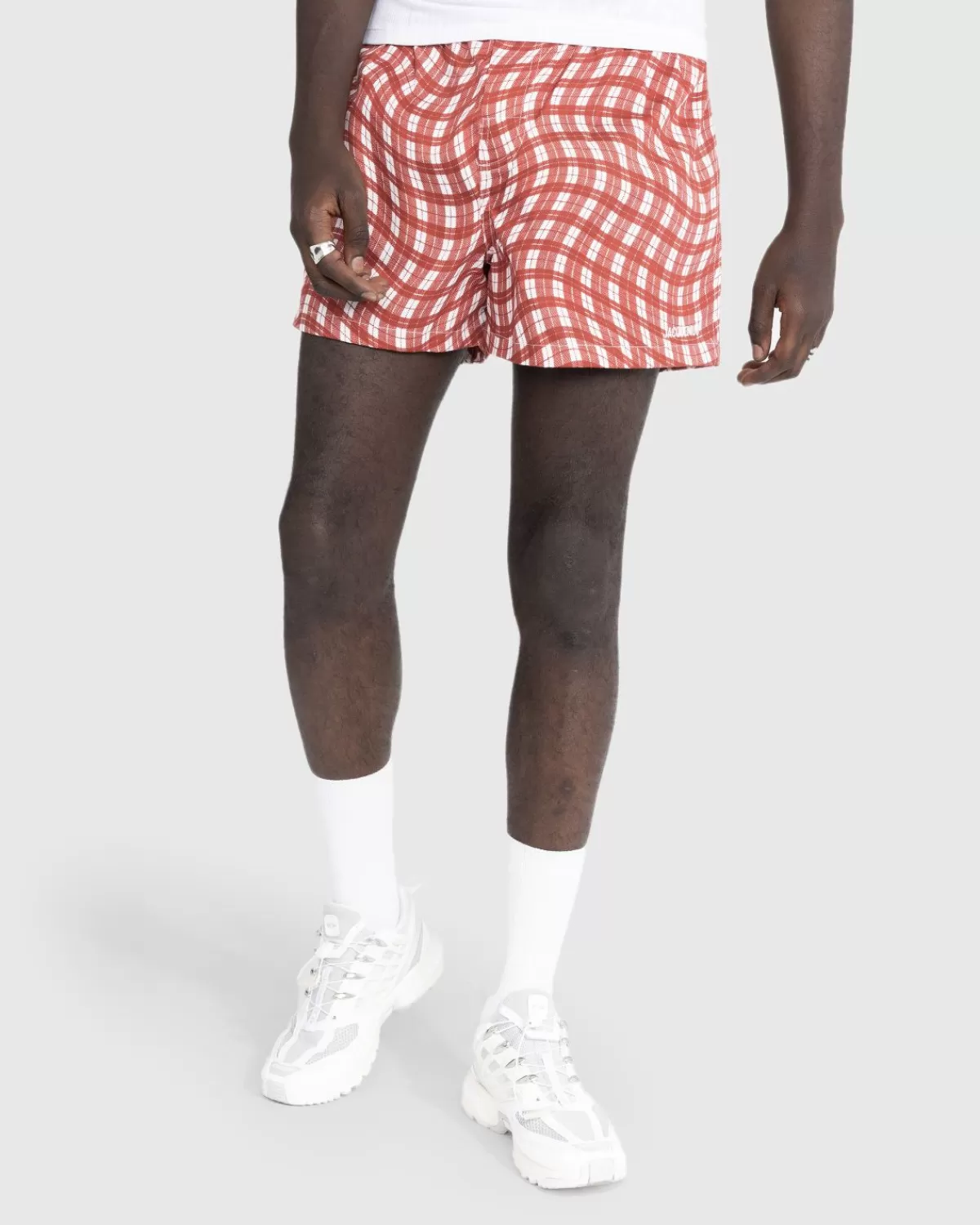 Korte Broek^JACQUEMUS Le Calecon-Print Donkerrood Vervormde Ruit