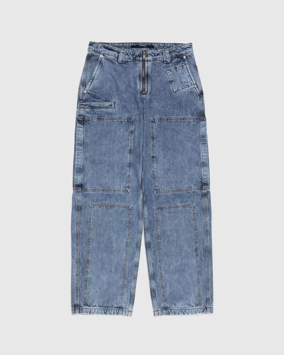 Broek^JACQUEMUS Le De Nimes Cargo Blauw/Tabac