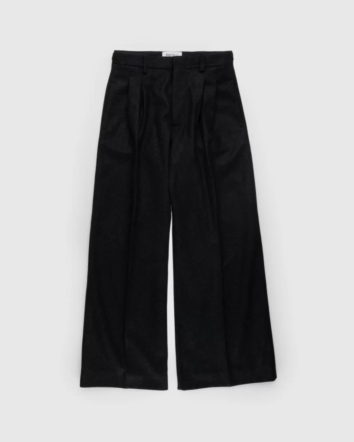 Broek^Jean Paul Gaultier Gevilte Wollen Pantalon Donkergrijs