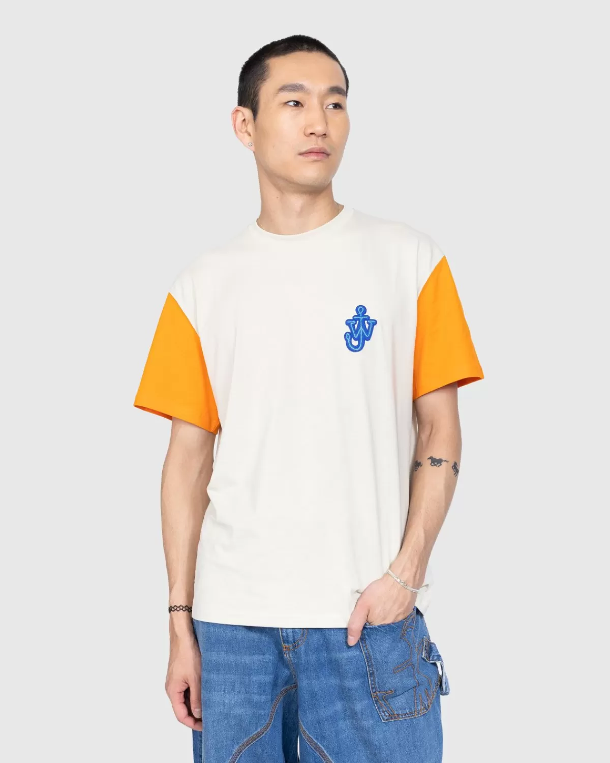 J.W. Anderson Jw Anderson - T-Shirt Met Ankerpatch En Contrasterende Mouwen Shop