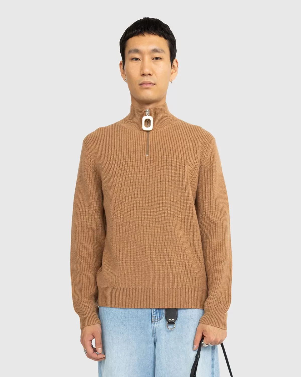 Gebreide Kleding^J.W. Anderson Jw Anderson Gebreide Trui Met Kwartrits Praline