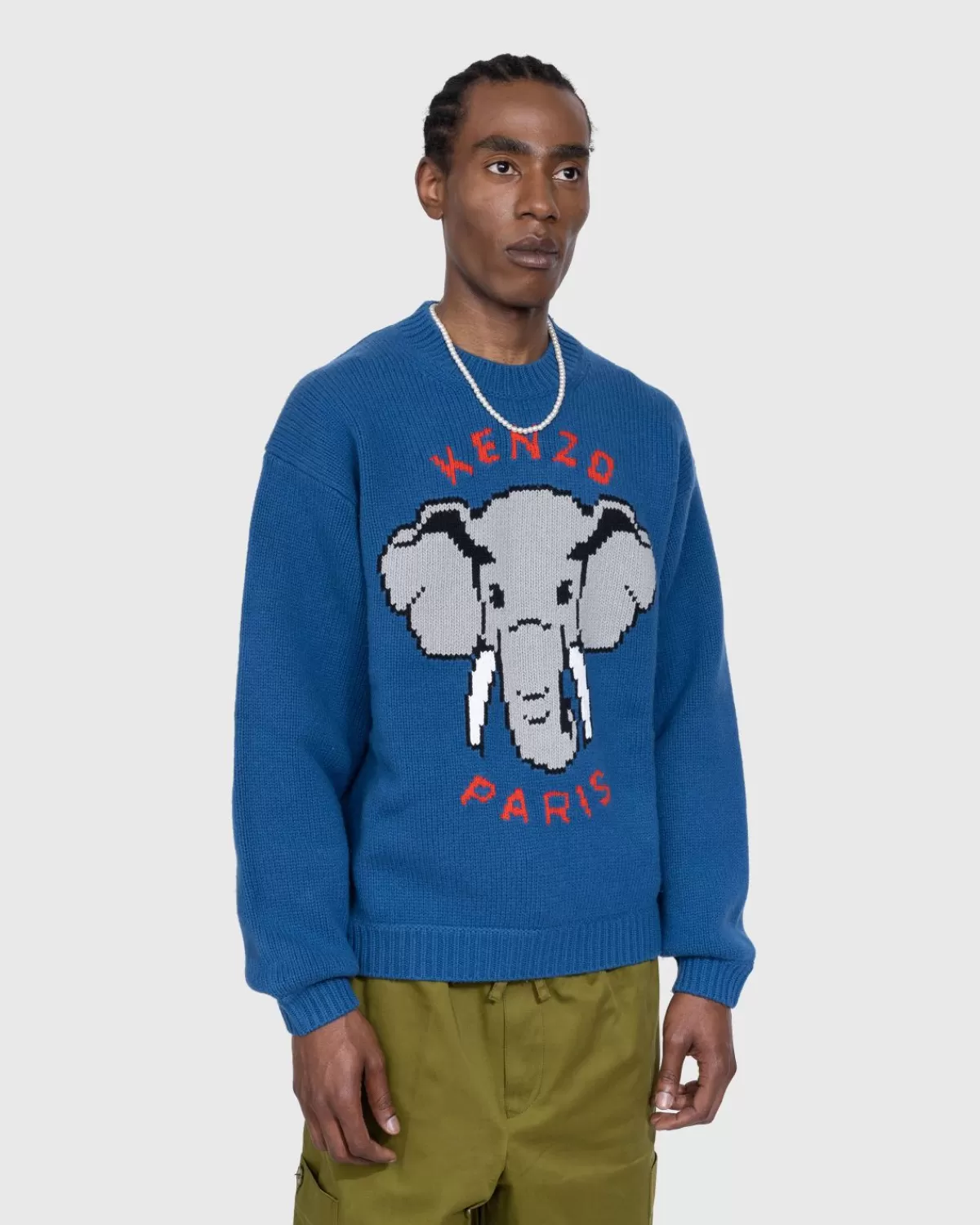 Gebreide Kleding^Kenzo Bowlingolifant Merinowollen Trui Blauweregen