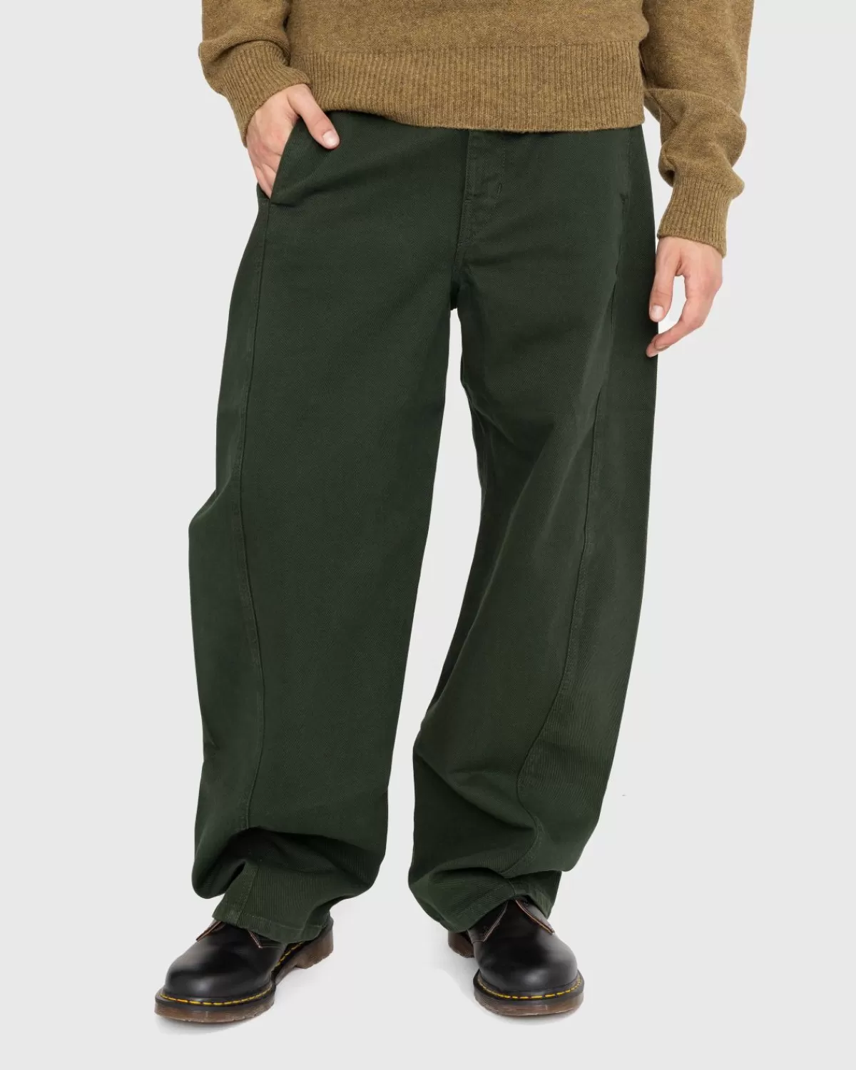 Broek^Lemaire Gedraaide Broek Met Riem Groen