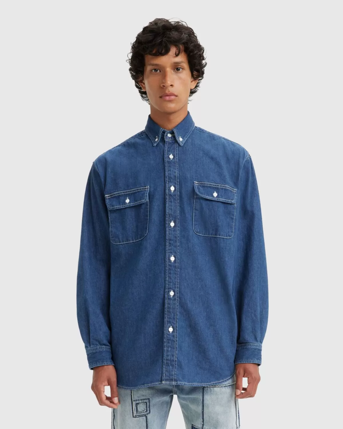 Overhemden^Levi's Lmc Klassiek Denim Overhemd Indigo Rinse Blue