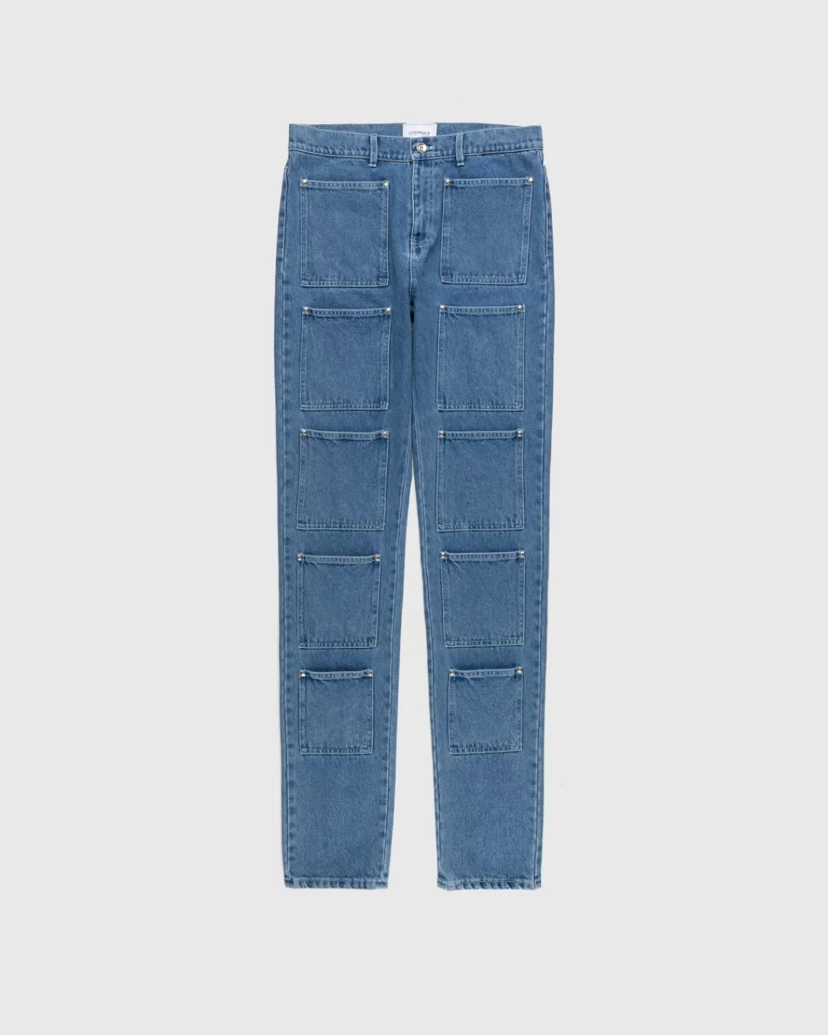 Broek^Lourdes New York Denimblauw Met Meerdere Zakken