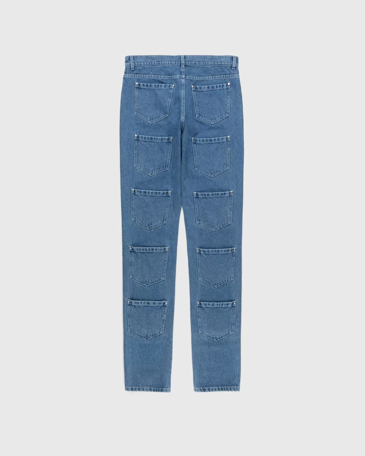 Broek^Lourdes New York Denimblauw Met Meerdere Zakken