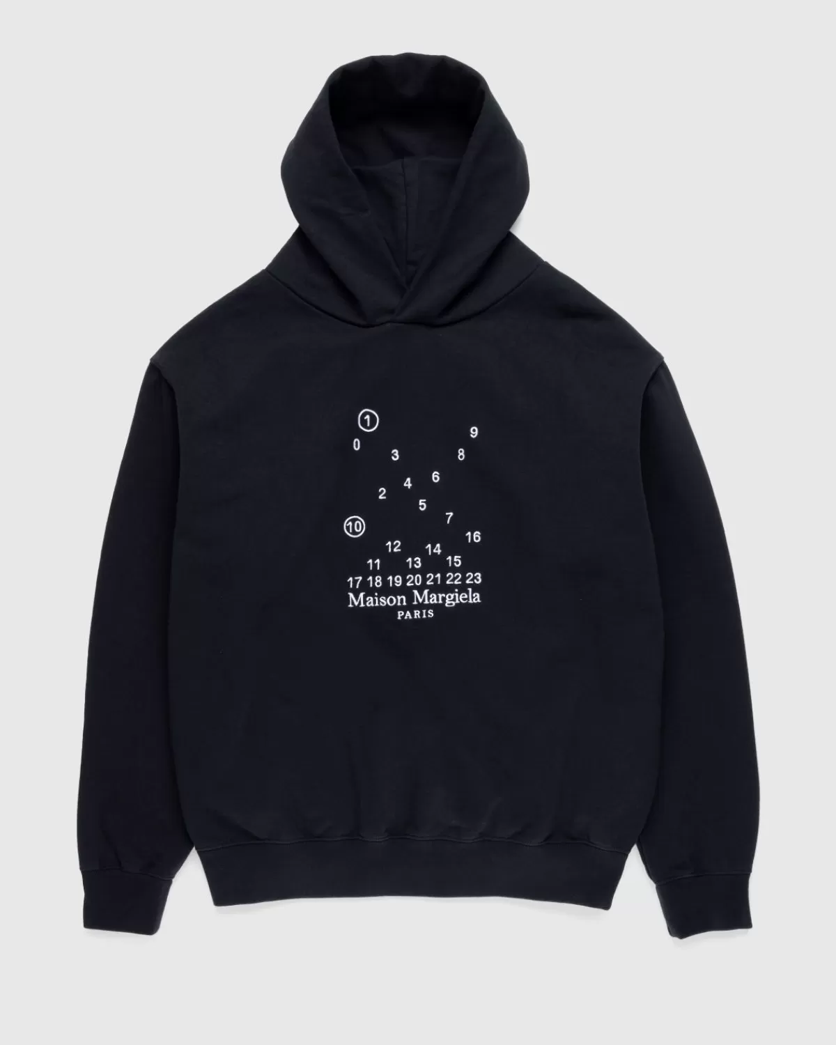 Maison Margiela Hoodie Met Numeriek Logo Zwart Sale