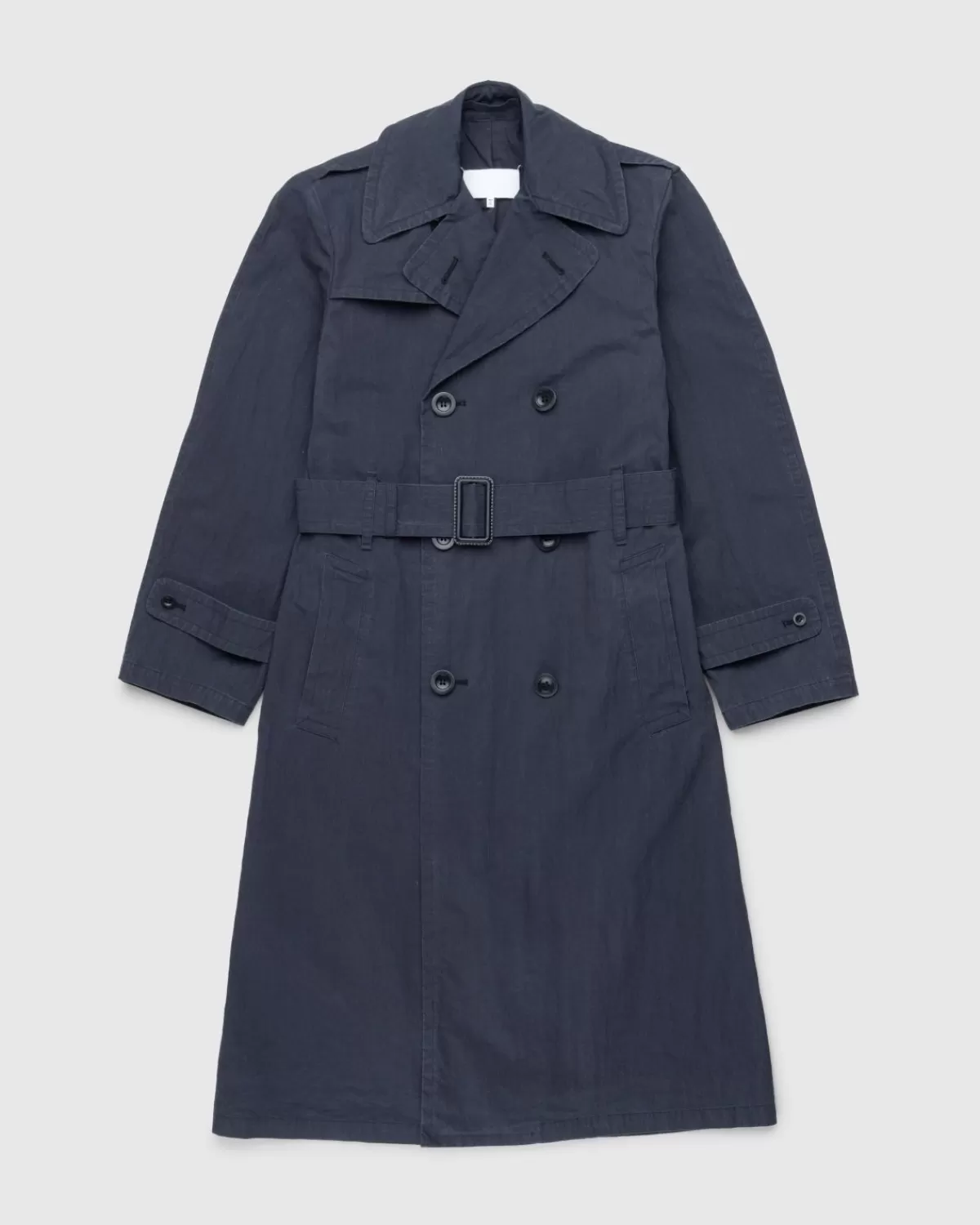 Bovenkleding^Maison Margiela Trenchcoat Met Dubbele Rij Knopen, Zwart/Gewassen