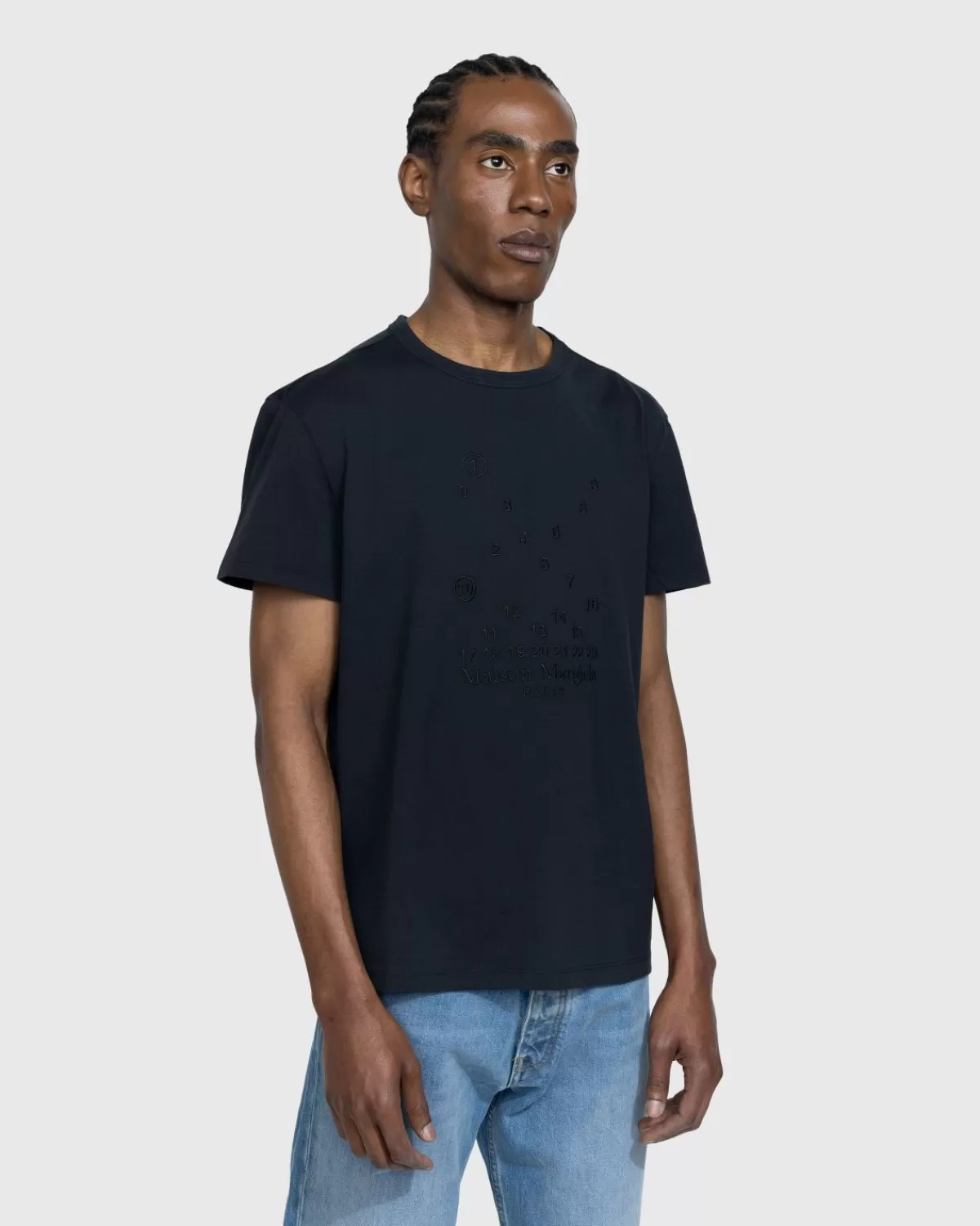 Maison Margiela T-Shirt Met Numeriek Logo Grijs New