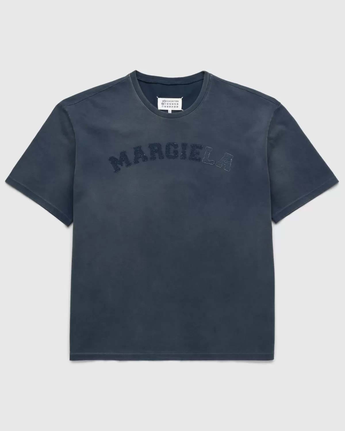 Maison Margiela Zwaar Jersey Logo T-Shirt Blauw Store