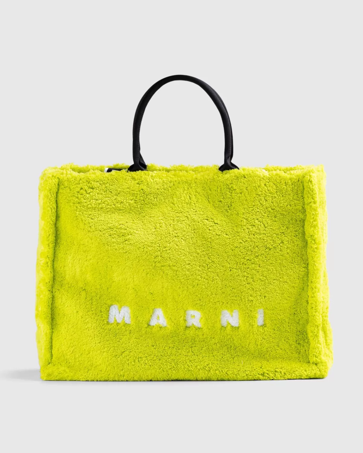 Marni Badstof Tote Bag Licht Lime Discount