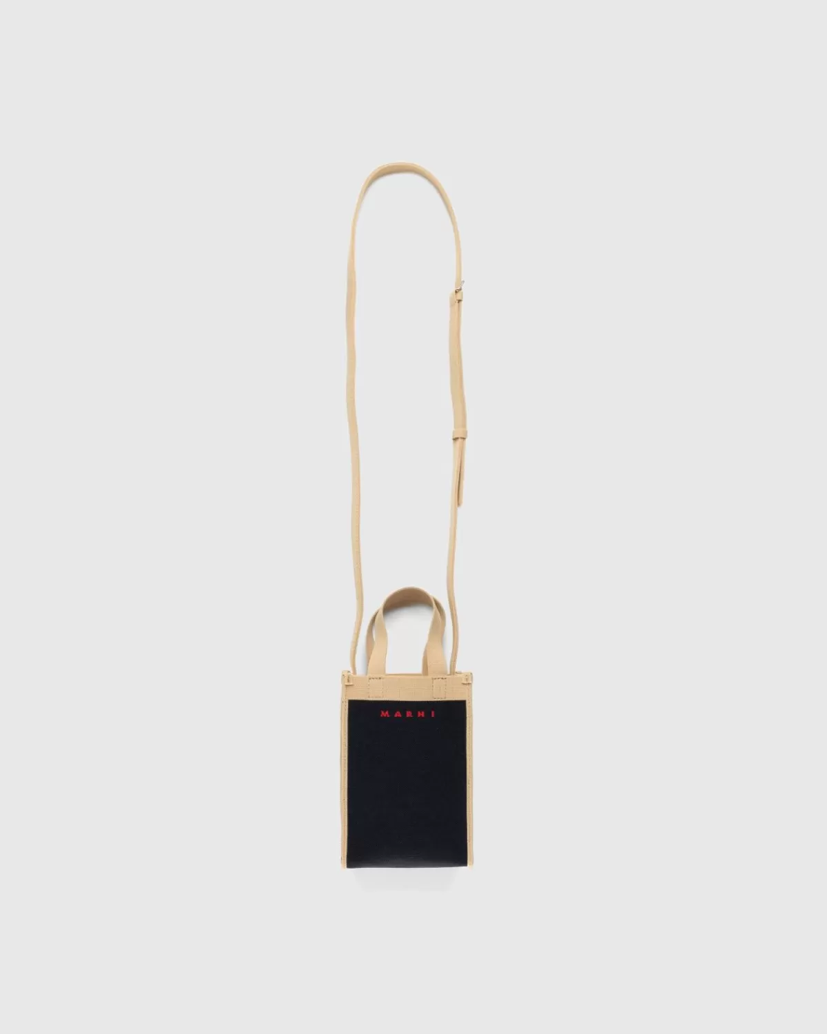 Marni Crossbody Tas Zwart/Zijde Wit/Rood Flash Sale