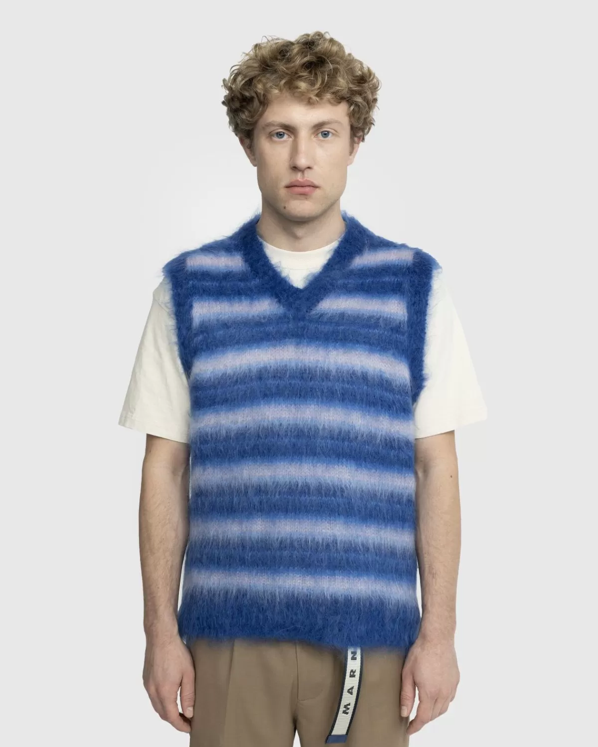 Gebreide Kleding^Marni Gestreept V-Hals Sweatervest Blauw