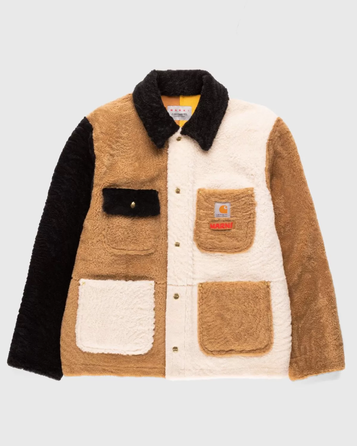 Bovenkleding^Marni X Carhartt Wip Omkeerbare Shearling Jas Bruin