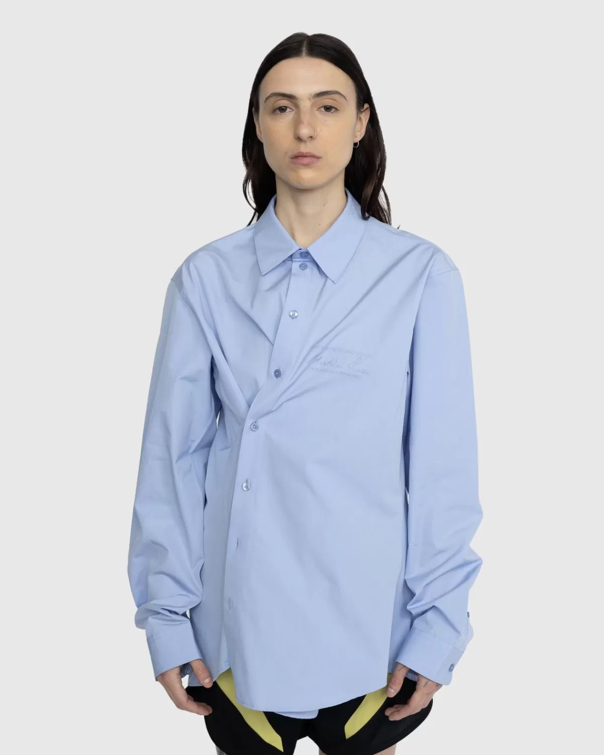 Overhemden^Martine Rose Wikkelshirt Blauw