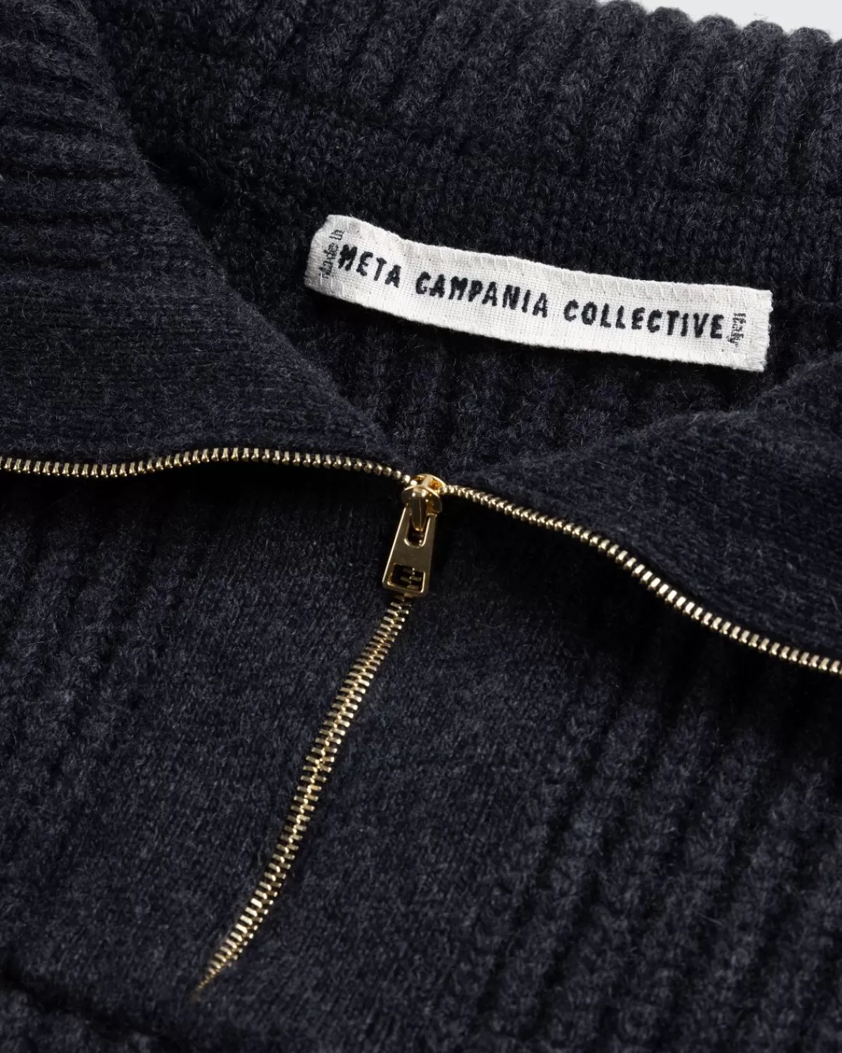 Gebreide Kleding^Meta Campania Collective - Michel Overdreven Rib Kasjmier Weimaraner Grijs Met Halve Rits