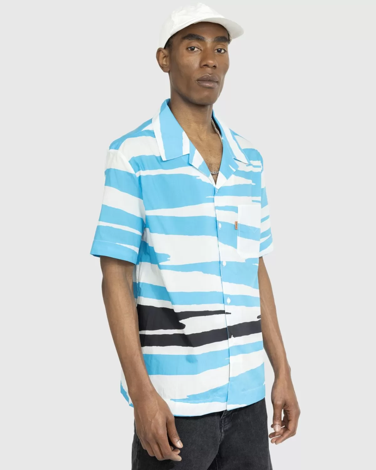 Overhemden^Missoni Bowlingshirt Met Korte Mouwen Blauw/Zwart/Wit