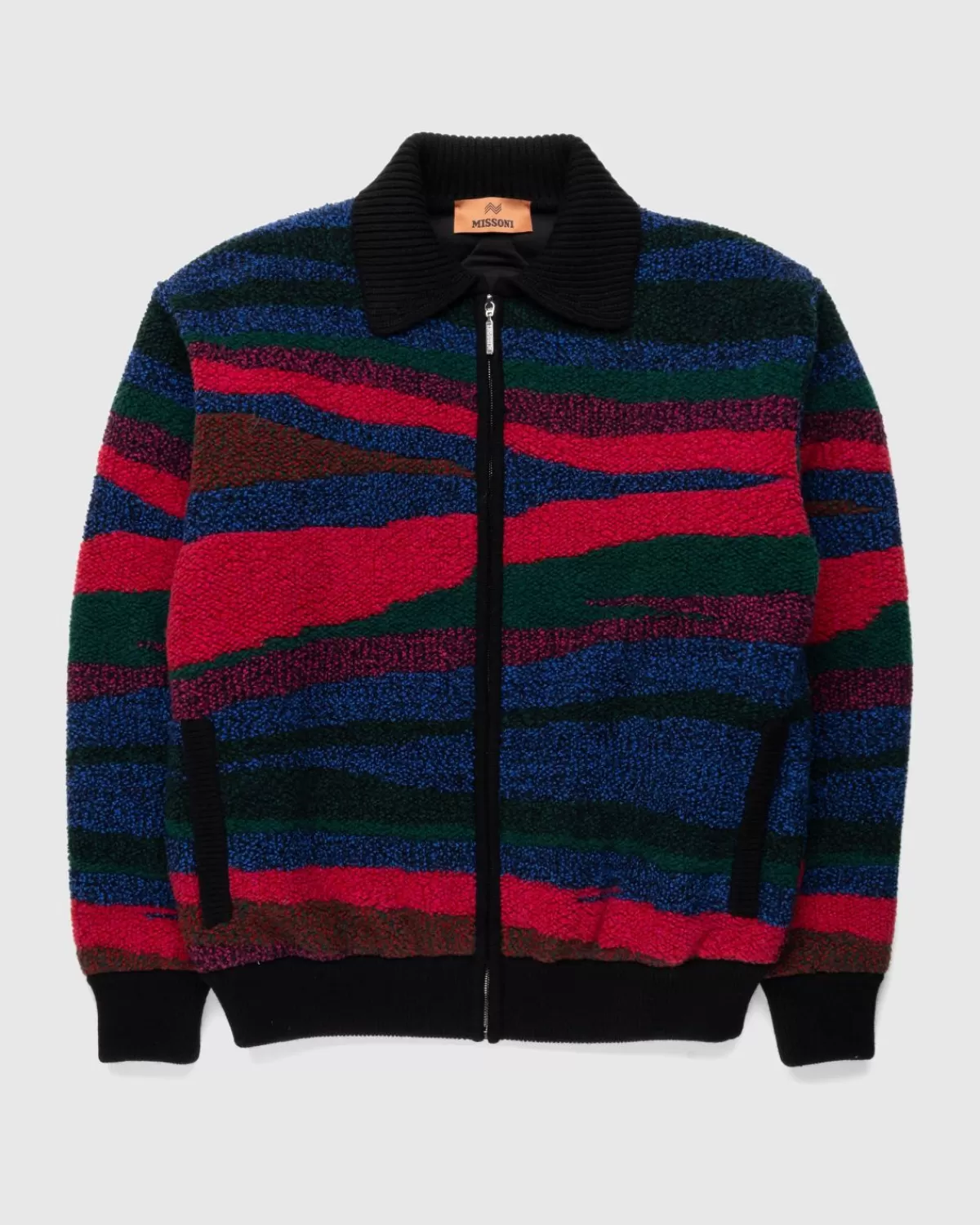 Bovenkleding^Missoni Wollen Bomberjack Zwart/Rood