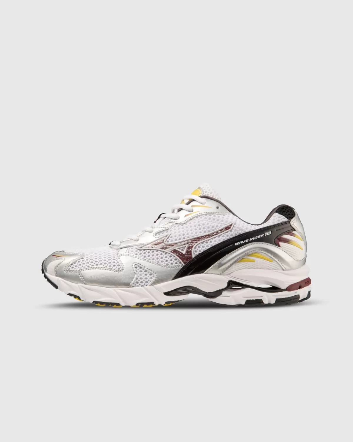 Mizuno Wave Rider 10 Wit/Cabernet/Zilver New