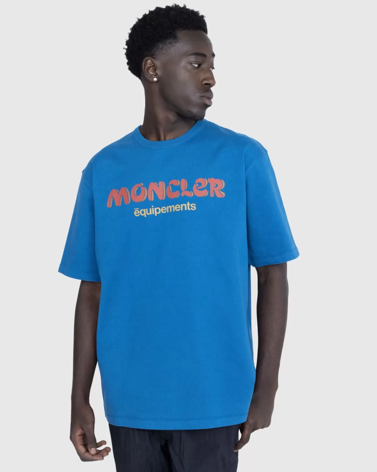 Moncler X Salehe Bembury Logo T-Shirt Blauw Flash Sale