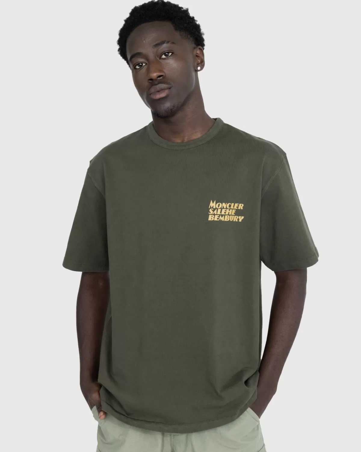 Moncler X Salehe Bembury Logo T-Shirt Groen Flash Sale