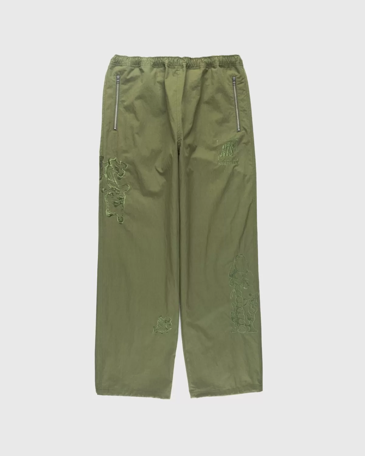 Broek^NTS X Highsnobiety Geborstelde Nylon Trainingsbroek Groen