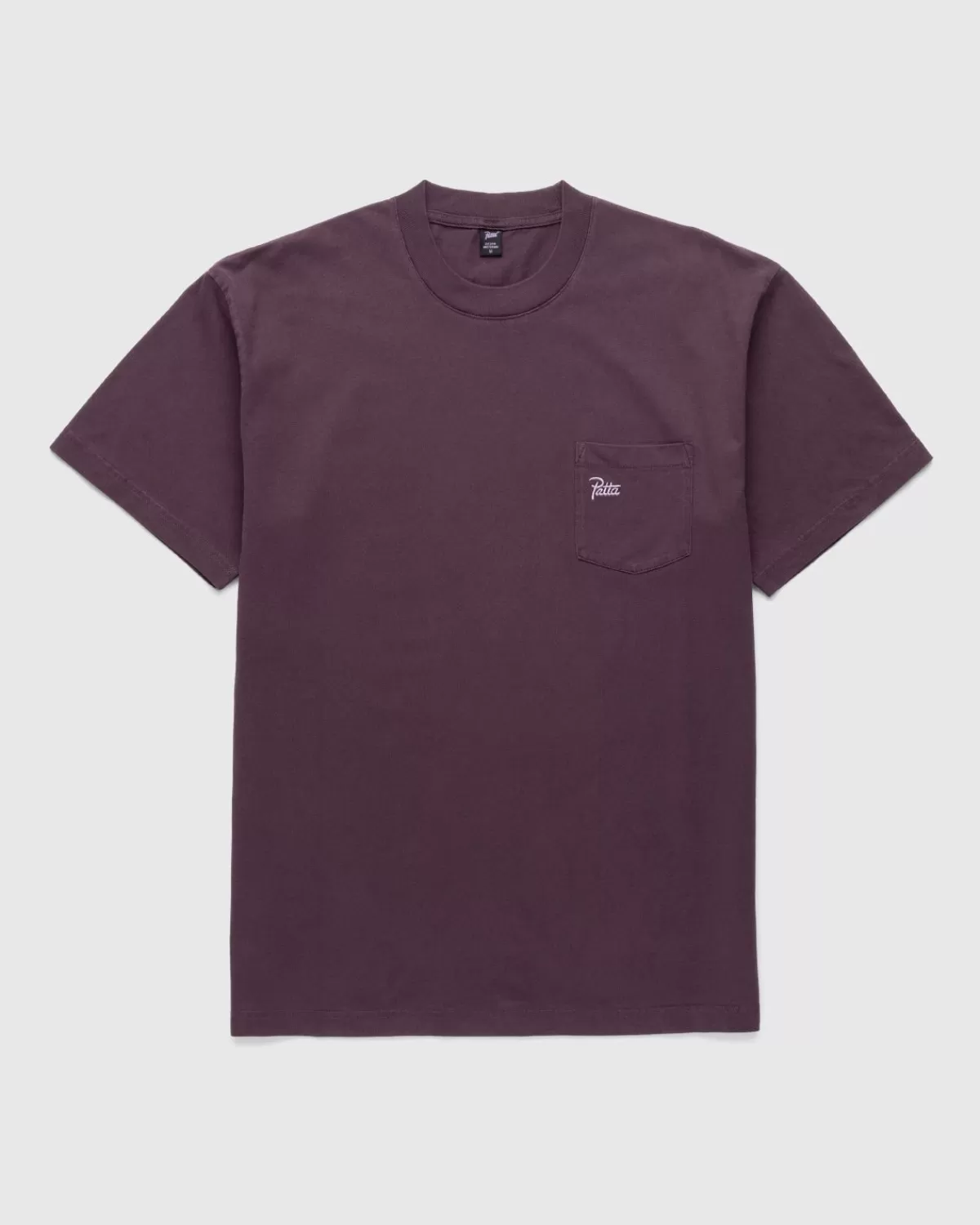 Patta Basic T-Shirt Met Gewassen Zak Pruim Perfect Online