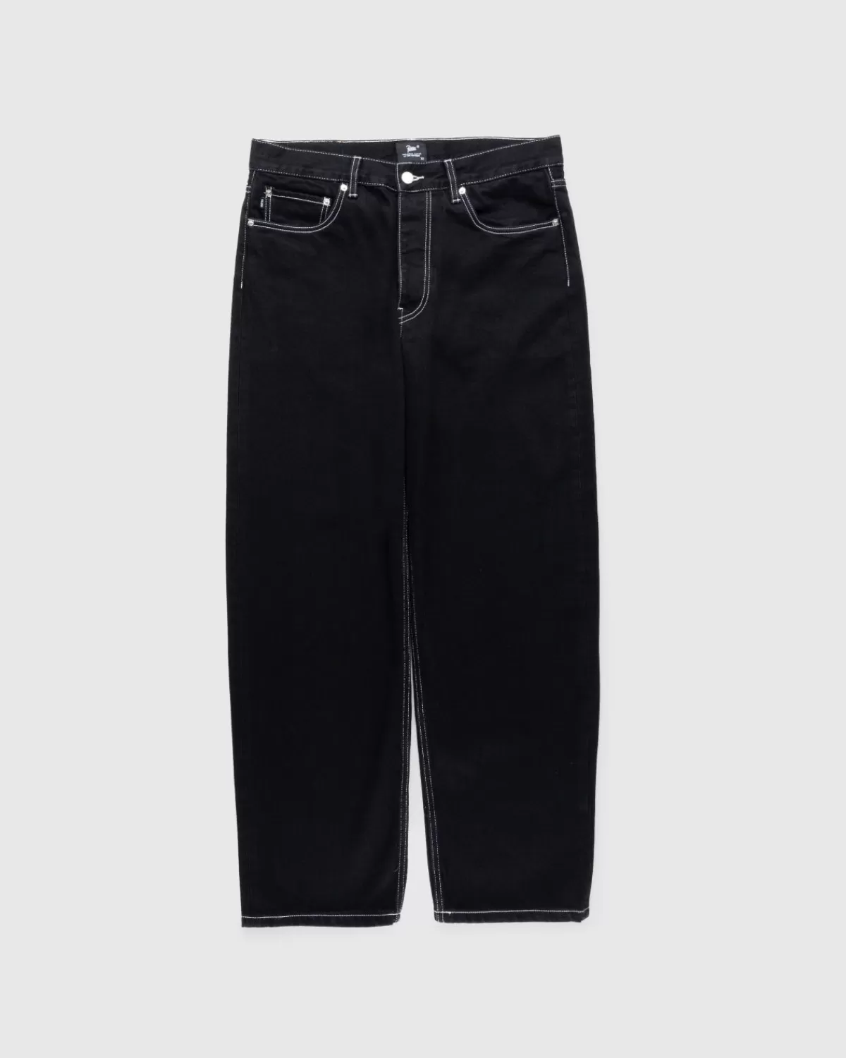 Broek^Patta Contrasterende Losse Denimbroek Zwart