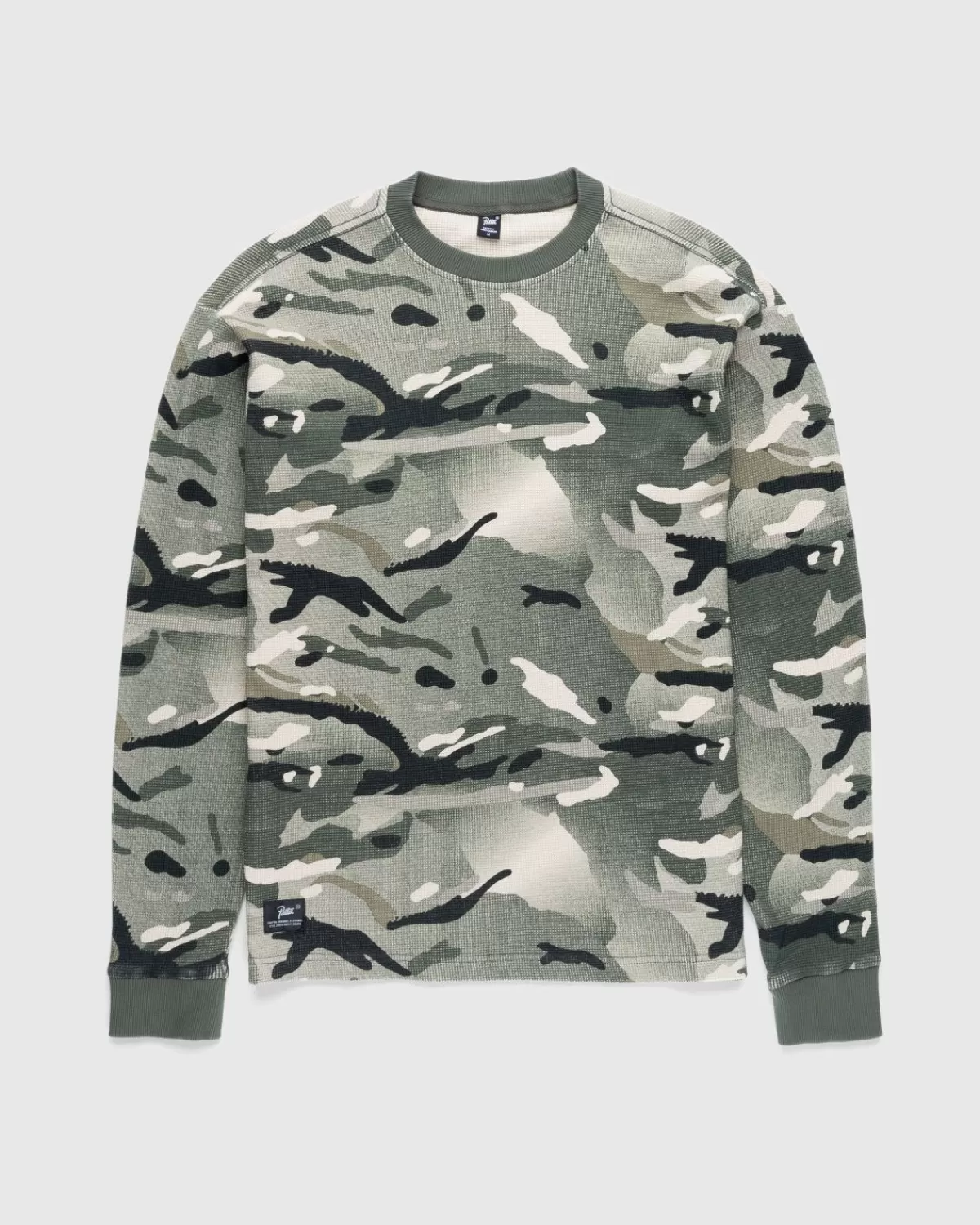 Patta Spray Camo Wafel T-Shirt Met Lange Mouwen, Multi Fashion