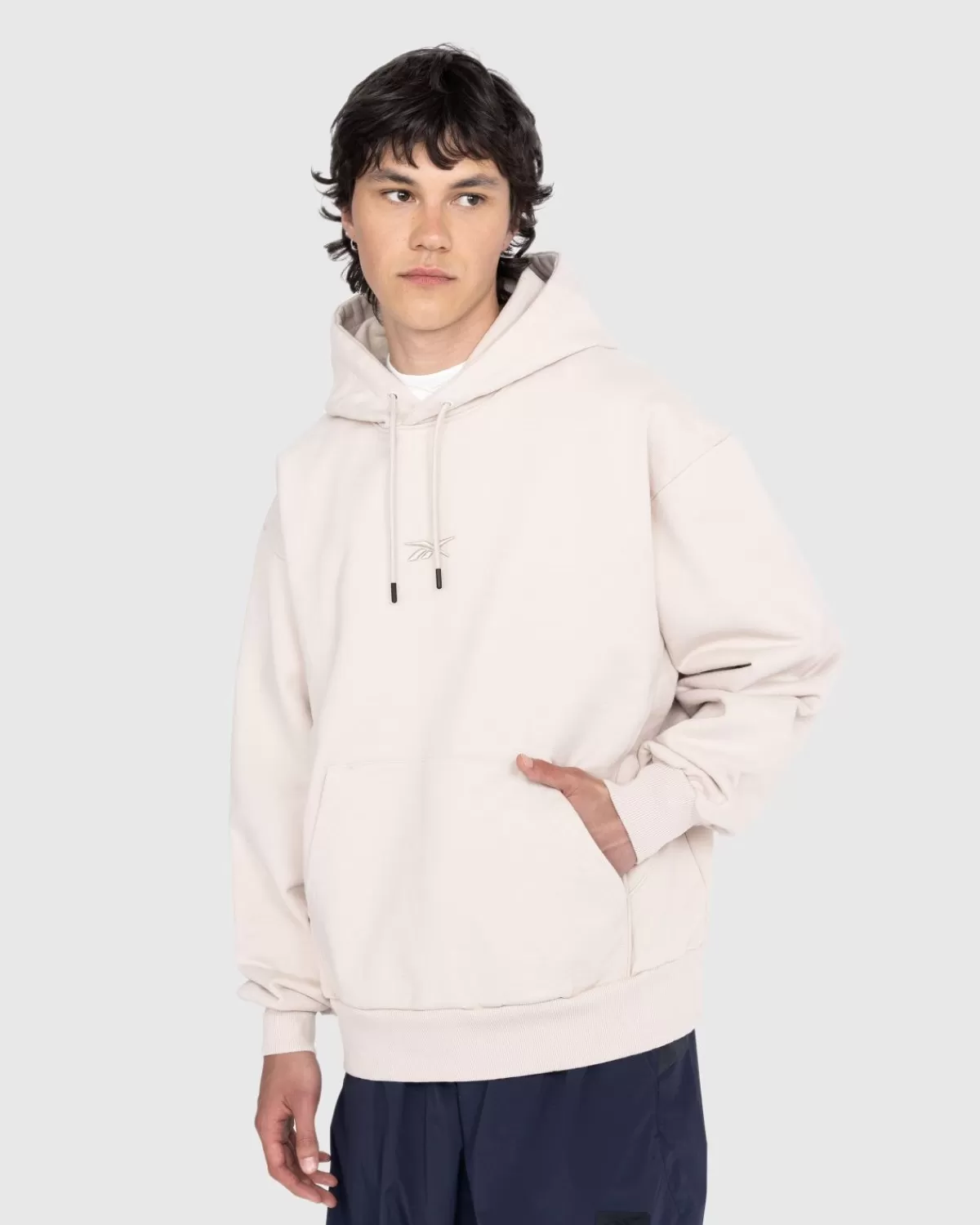 Reebok Oversized Hoodie Met Biezen, Zand Cheap