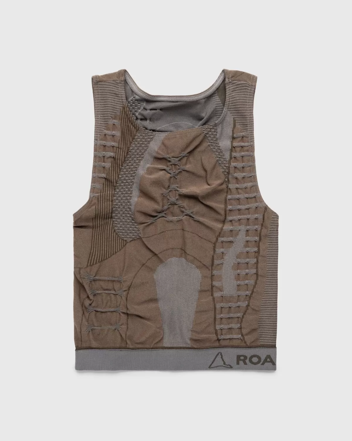 Gebreide Kleding^ROA 3D Gebreide Top Bruin/Grijs