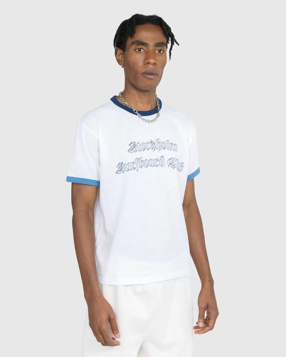 Stockholm Surfboard Club Ringer T-Shirt Wit Store