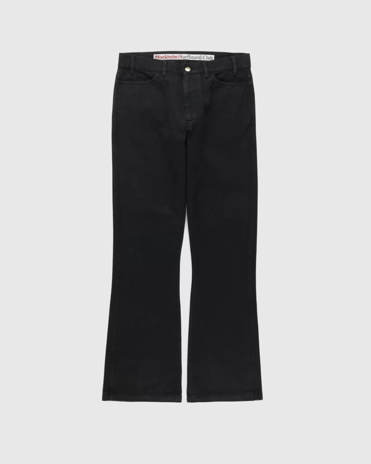 Broek^Stockholm Surfboard Club Uitlopende Katoenen Twill Broek Zwart