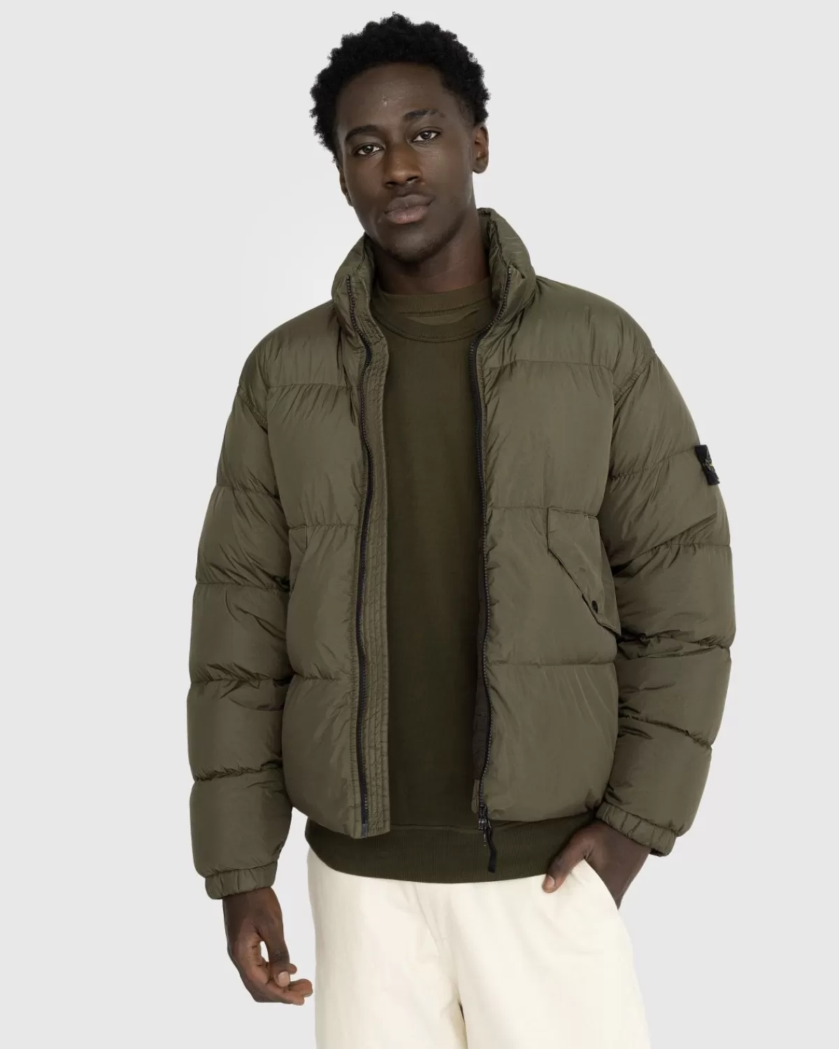 Bovenkleding^Stone Island - Donsjack Van Gerecycled Nylon, Olijfgroen