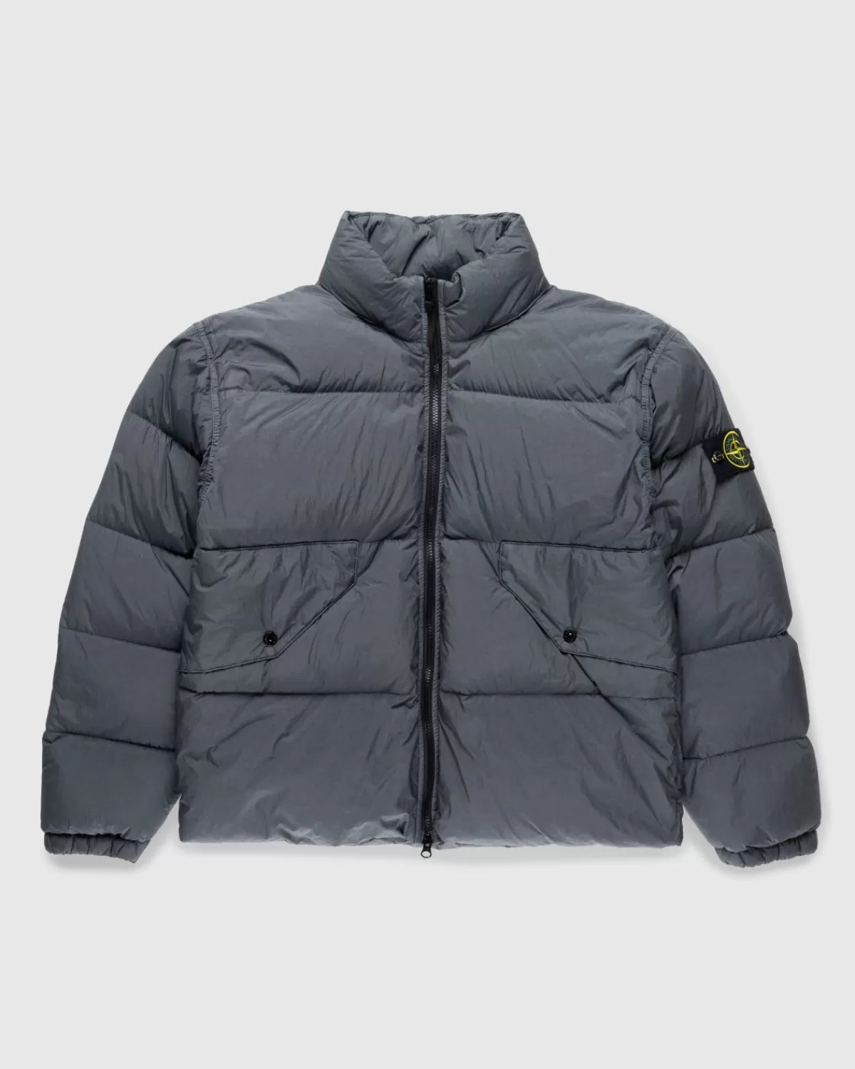 Bovenkleding^Stone Island - Garmentgeverfd Gerecycled Nylon Donsjack Loodgrijs