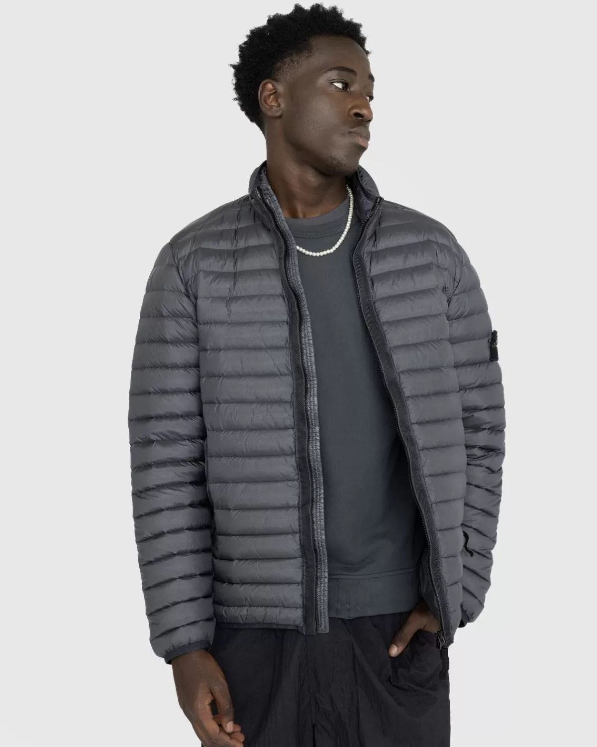 Bovenkleding^Stone Island - Opvouwbaar Donsjack Van Gerecycleerd Nylon Loodgrijs