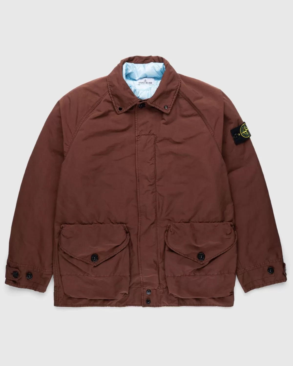 Bovenkleding^Stone Island David-Tc Donsjack Kastanjebruin/Blauw